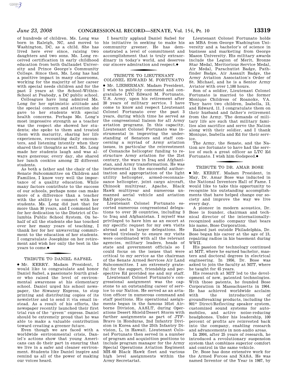 CONGRESSIONAL RECORD—SENATE, Vol. 154, Pt. 10 June 23, 2008 the Intellectual Property Owners Asso- S