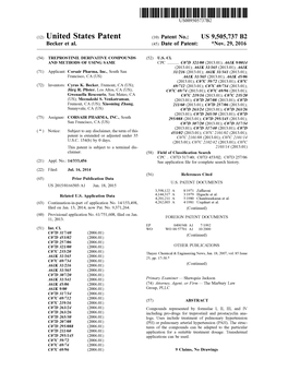 (12) United States Patent (10) Patent No.: US 9,505,737 B2 Becker Et Al