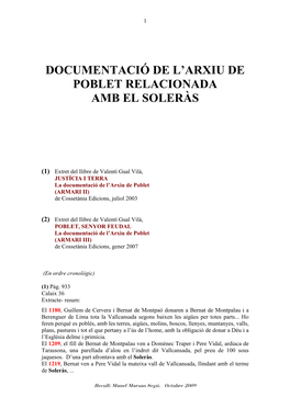 Documentació De L'arxiu De Poblet Relacionada Amb El