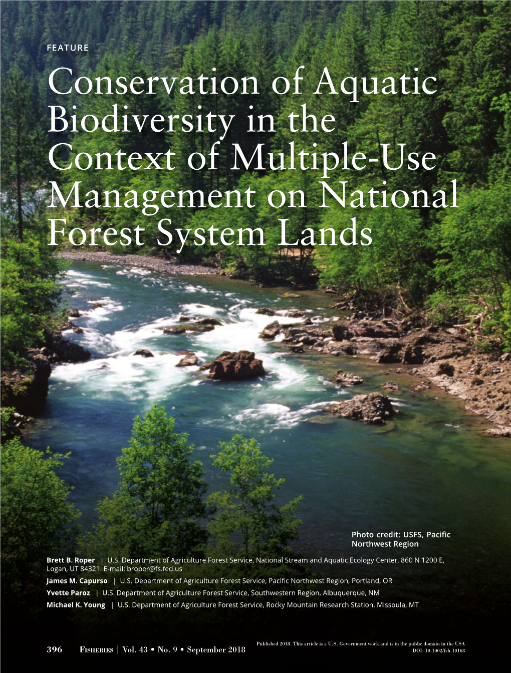 Conservation of Aquatic Biodiversity in the Context of Multiple-Use­ Management on National Forest System Lands