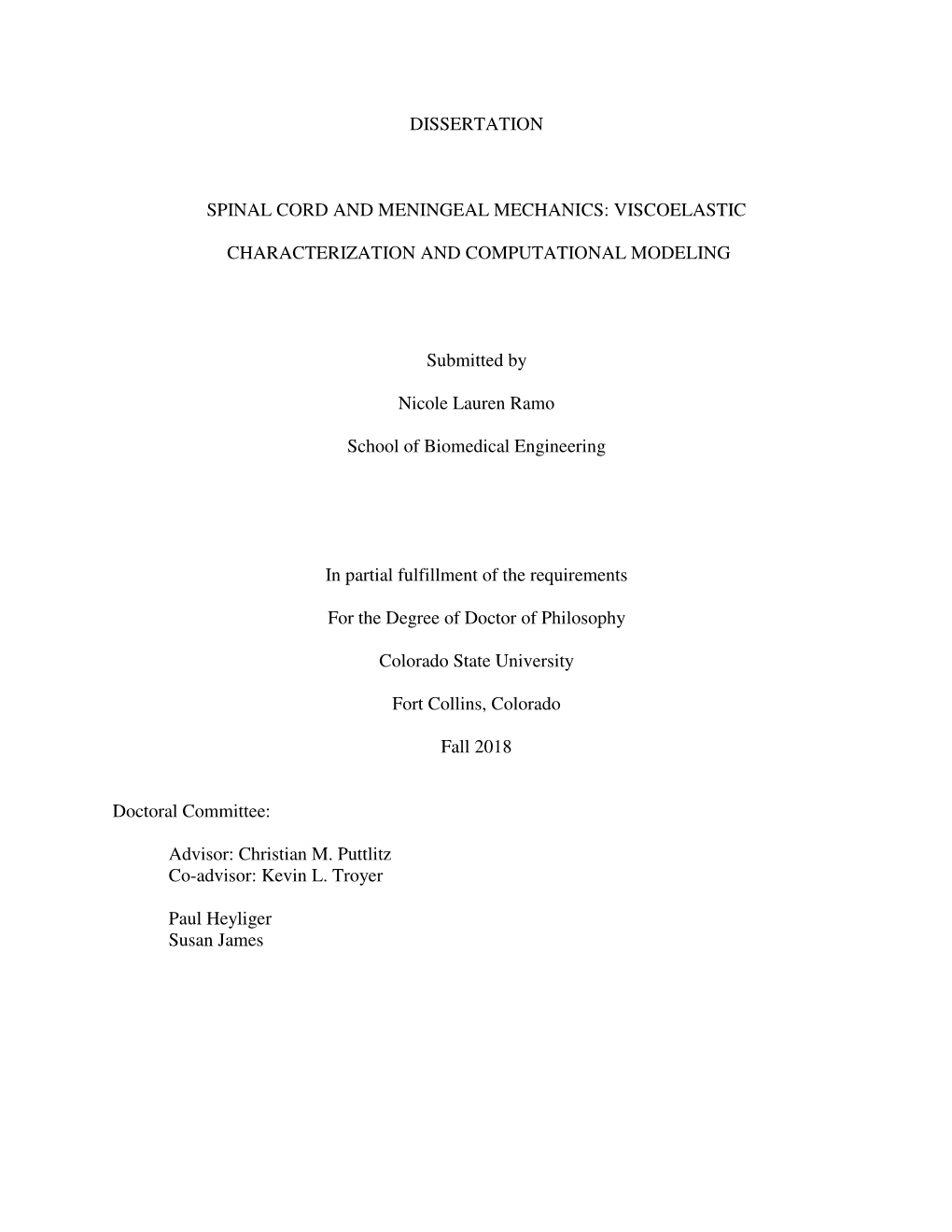 Dissertation Spinal Cord and Meningeal Mechanics