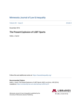 The Present Explosion of LGBT Sports