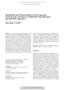 Identification and Characterization of Gene Expression Involved in The