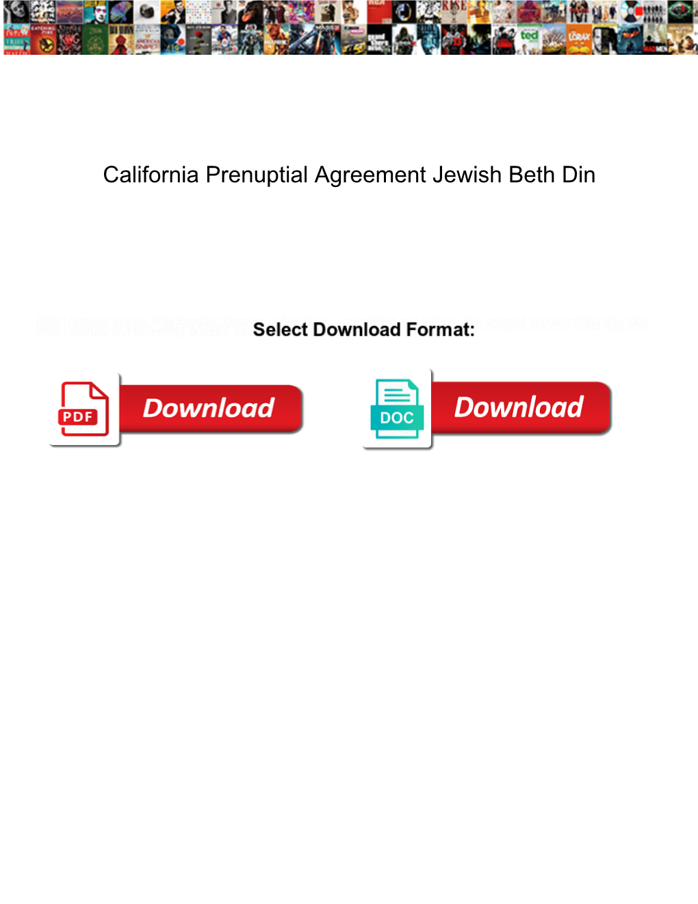 California Prenuptial Agreement Jewish Beth Din