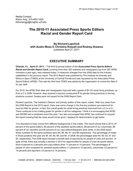 The 2010-11 Associated Press Sports Editors Racial and Gender Report Card