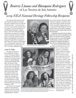 Beatriz Llamas and Blanquita Rodríguez of Las Tesoros De San Antonio 2019 NEA National Heritage Fellowship Recipients
