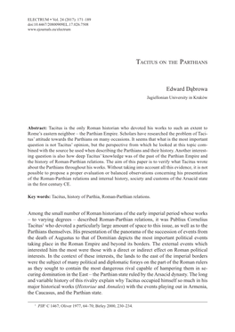 Tacitus on the Parthians