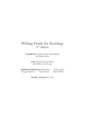 Writing Guide for Sociology 2Nd Edition
