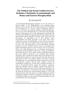 Constantinople and Rome) and Eastern Monophysitism
