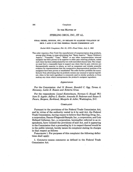 Federal Trade Commission Volume Decision 102 (July
