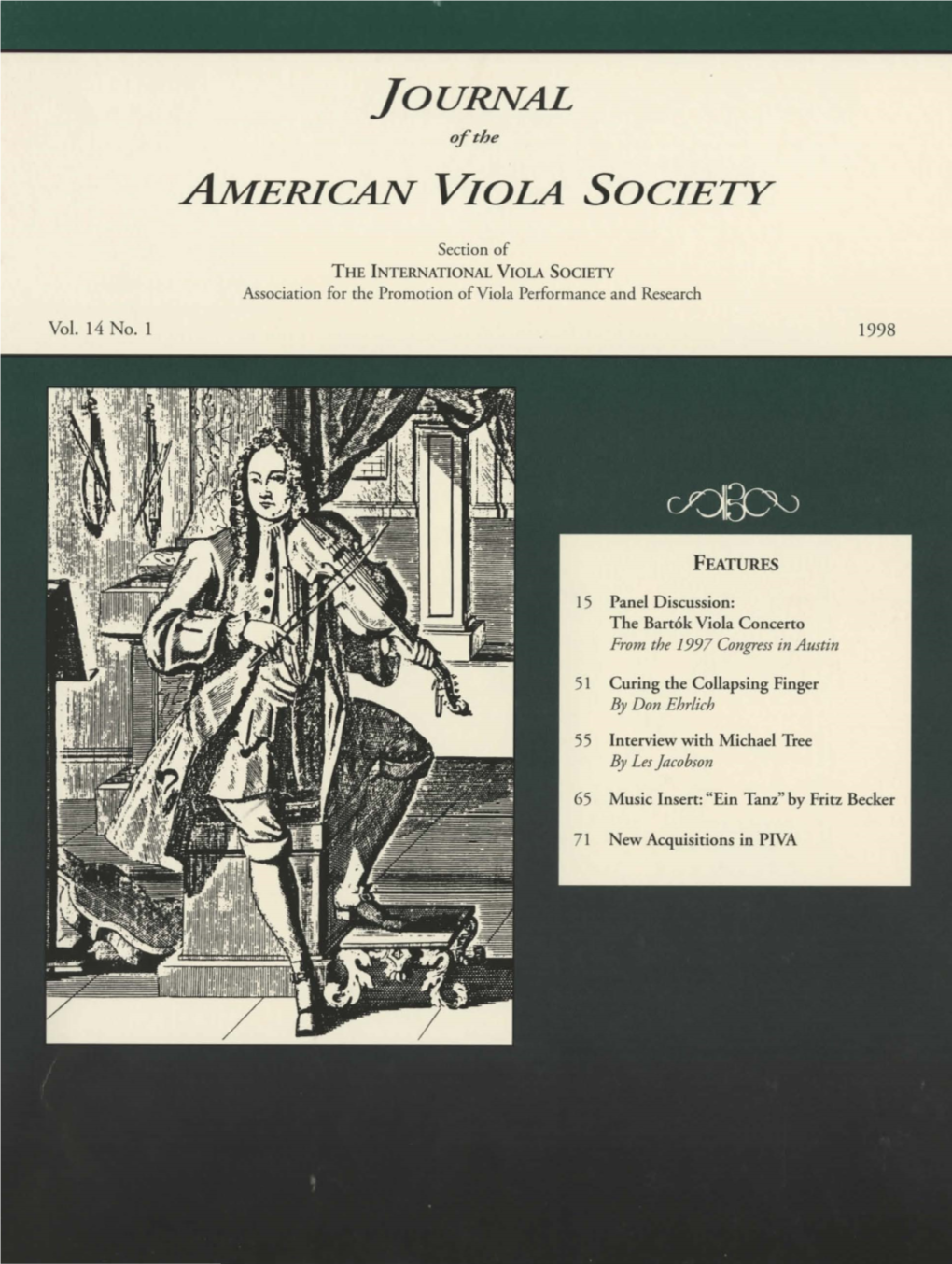 Journal of the American Viola Society Volume 14 No. 1, 1998