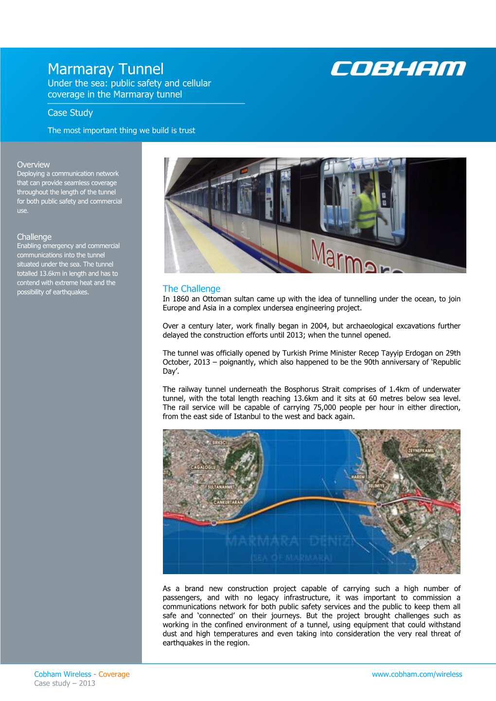 Marmaray Tunnel Under the Sea: Public Safety and Cellular Coverage in the Marmaray Tunnel