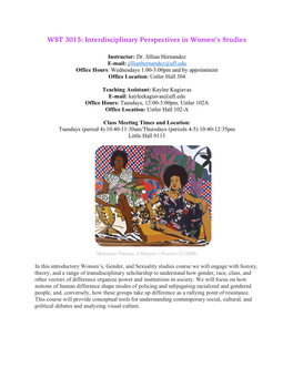 WST 3015: Interdisciplinary Perspectives in Women's Studies