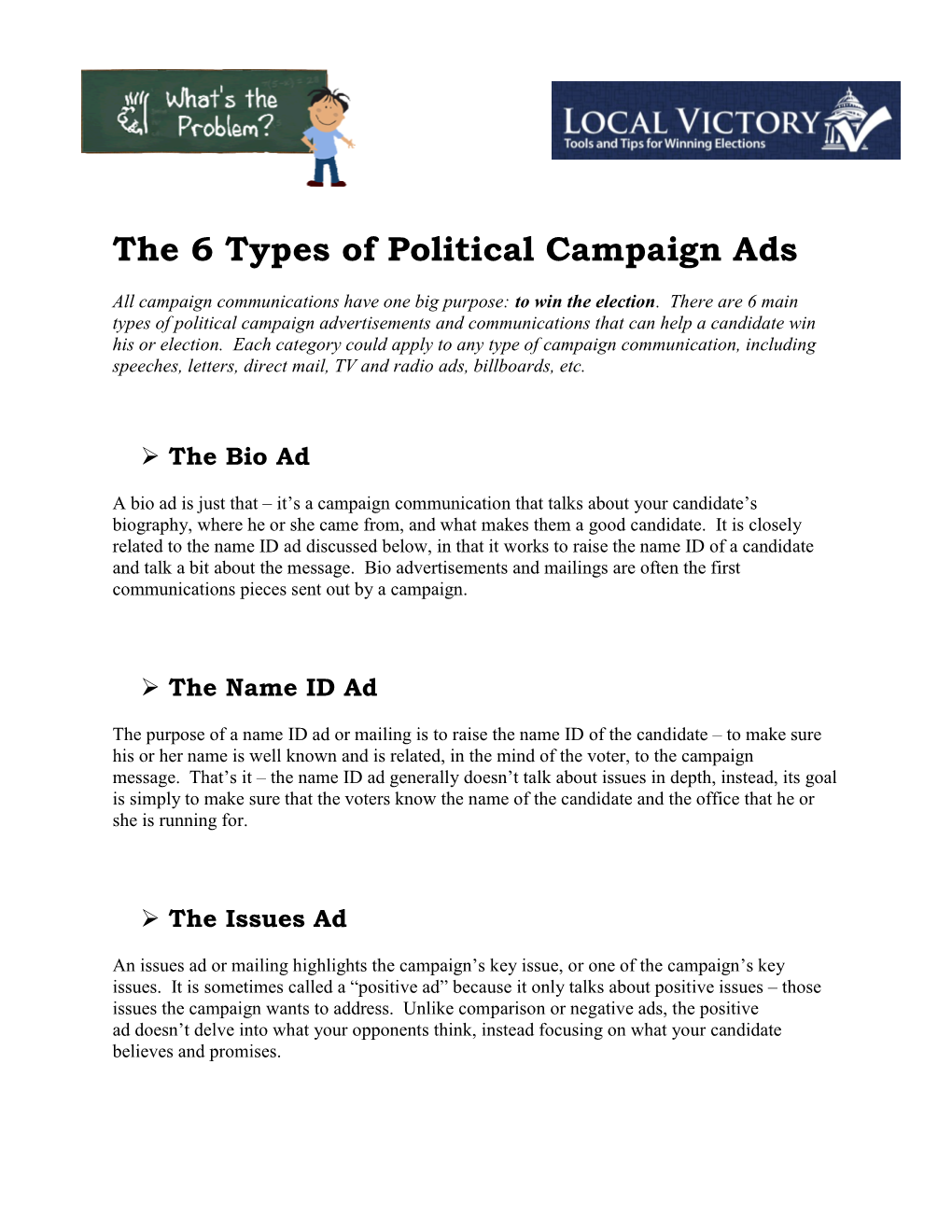 The 6 Types Of Political Campaign Ads DocsLib