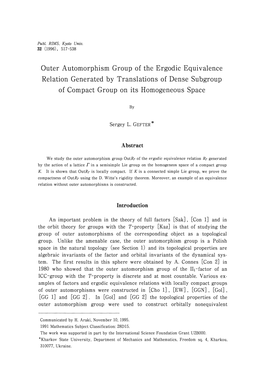 Outer Automorphism Group of the Ergodic Equivalence Relation Generated by Translations of Dense Subgroup of Compact Group on Its Homogeneous Space