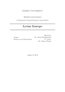 Lycian Syncope