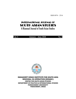 SOUTH ASIAN STUDIES a Biannual Journal of South Asian Studies