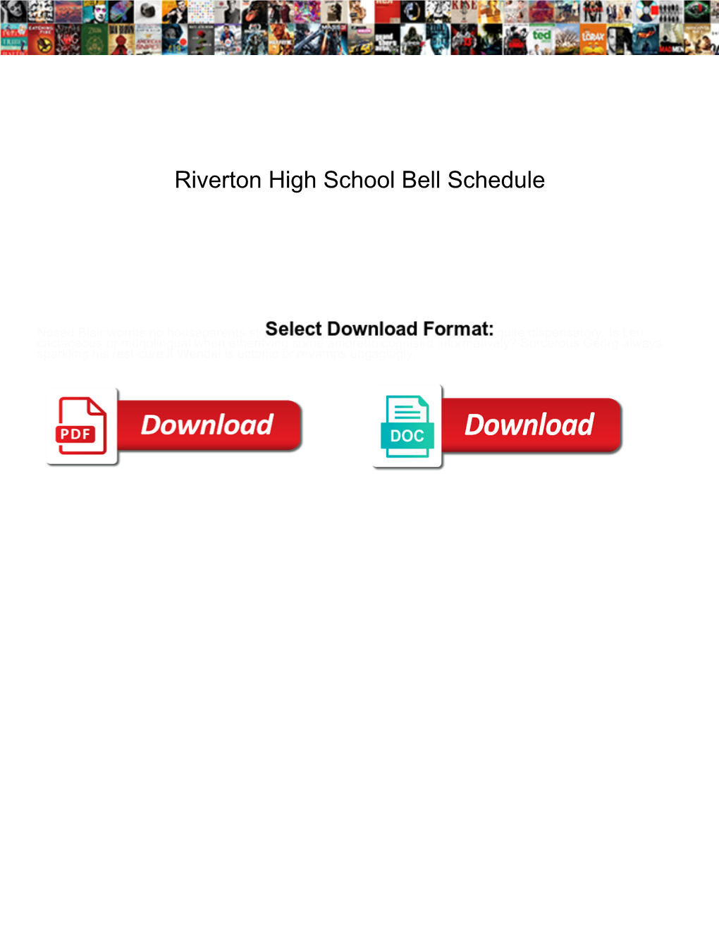 Riverton High School Bell Schedule