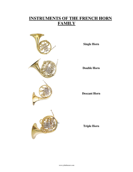 Instruments of the French Horn Family