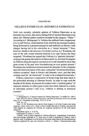 Velleius Paterculus: Historicus Patrioticus