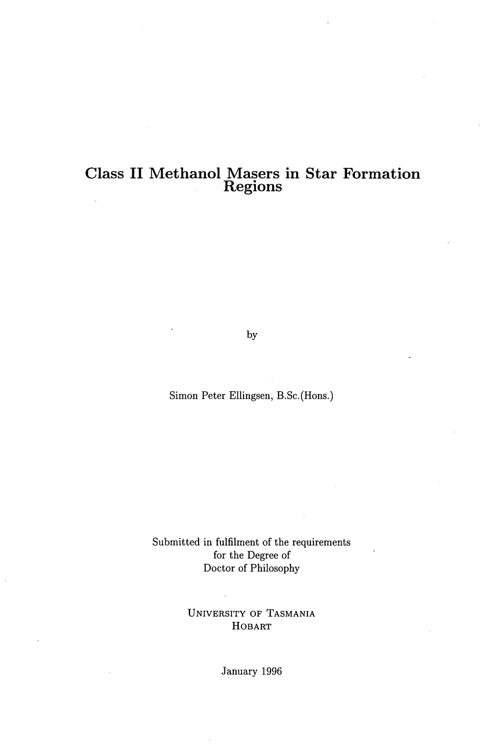 Class II Methanol Masers in Star Formation Regions