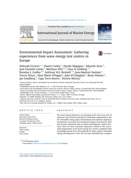 Environmental Impact Assessment: Gathering Experiences from Wave