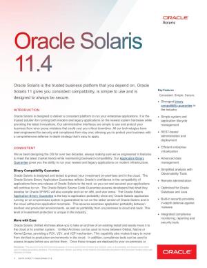 Oracle Solaris 11.4 Data Sheet