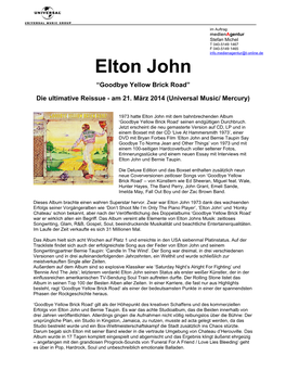 Elton John “Goodbye Yellow Brick Road”