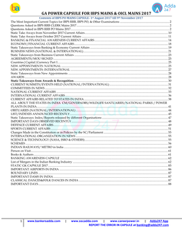 Ga Power Capsule for Ibps Mains & Oicl Mains 2017