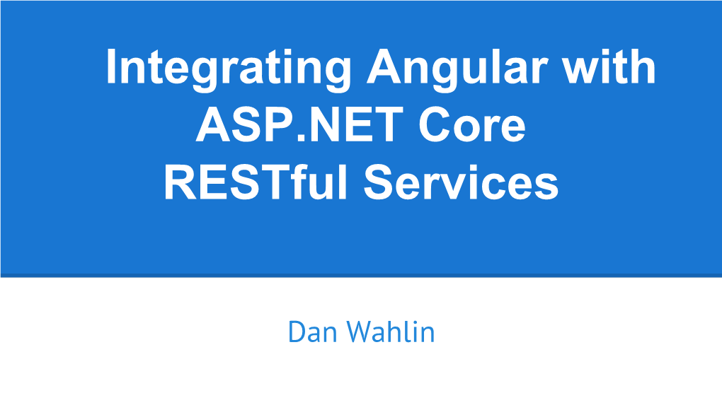 Integrating Angular With ASP.NET Core Restful Services - DocsLib