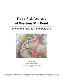 Flood Risk Analysis of Westons Mill Pond