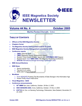 Pdf Version of October 2005 Newsletter