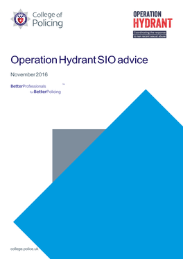 Operation Hydrant SIO Advice