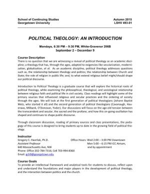 Political Theology: an Introduction