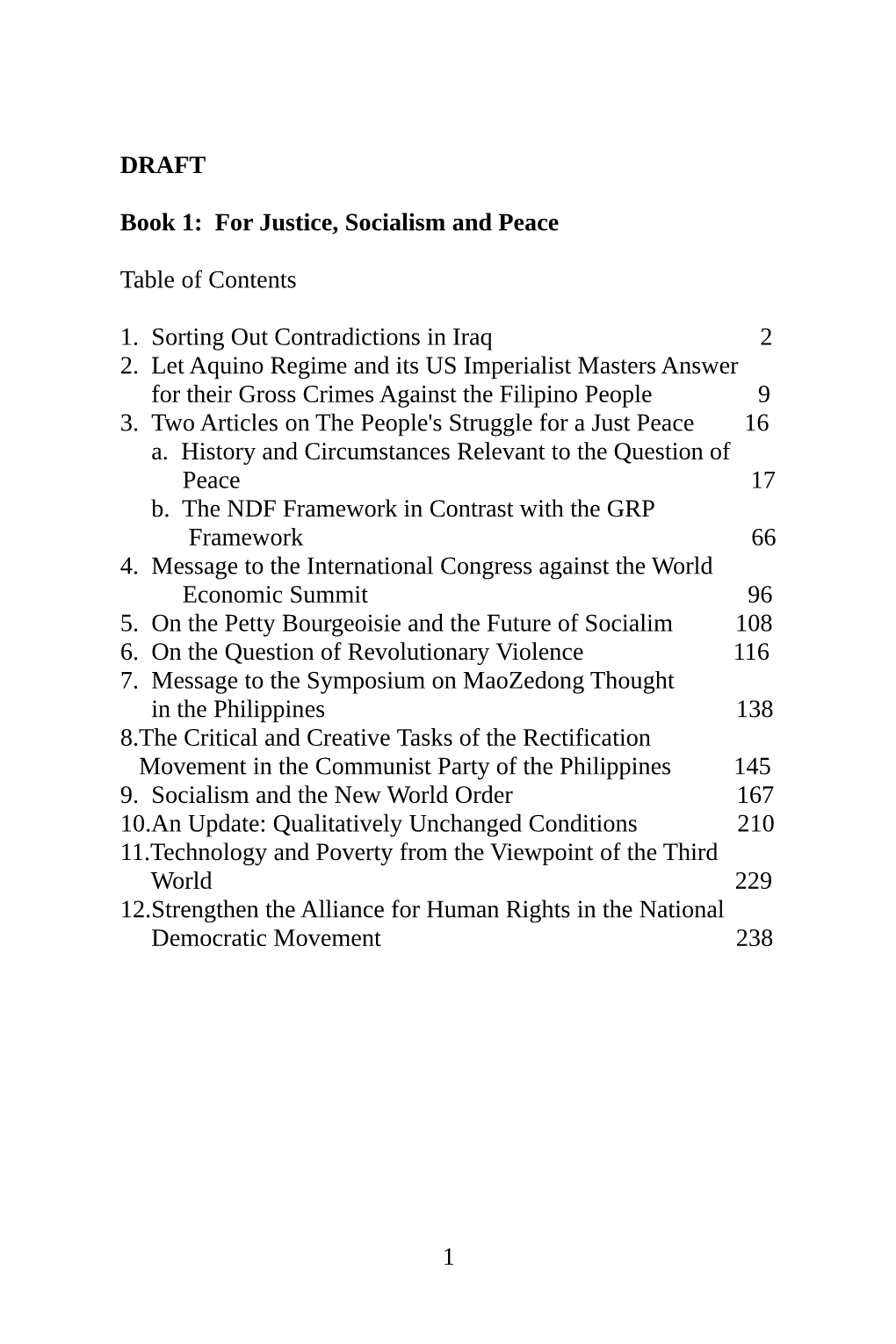 Table of Contents