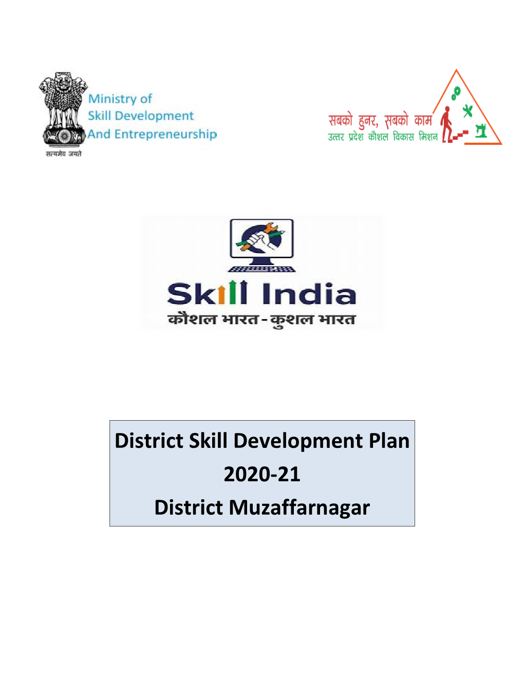 District Skill Development Plan 2020-21 District Muzaffarnagar