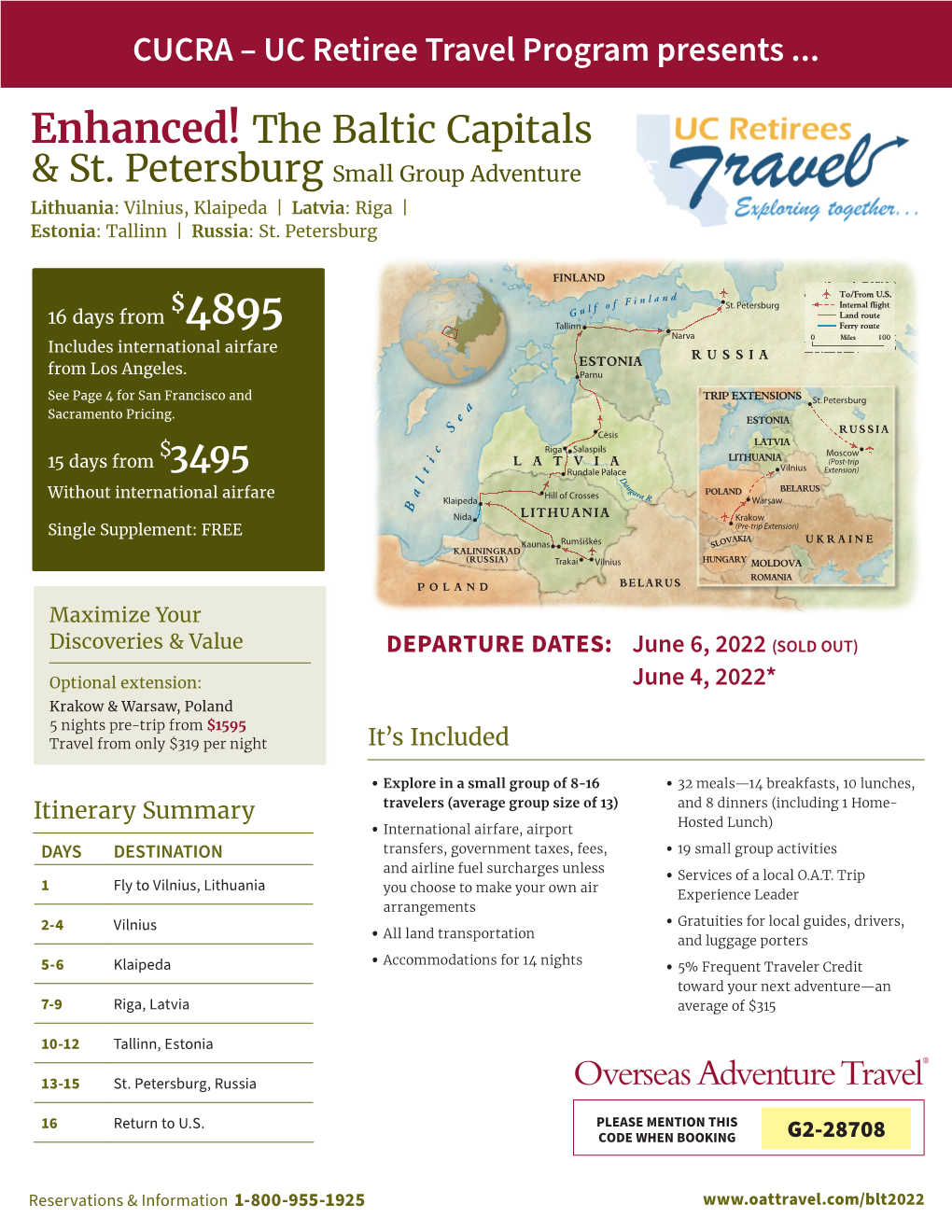 The Baltic Capitals & St. Petersburg Small Group Adventure