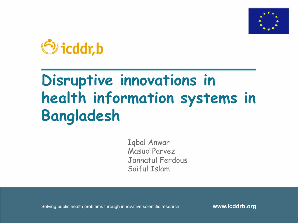 Disruptive Innovations in Health Information Systems in Bangladesh