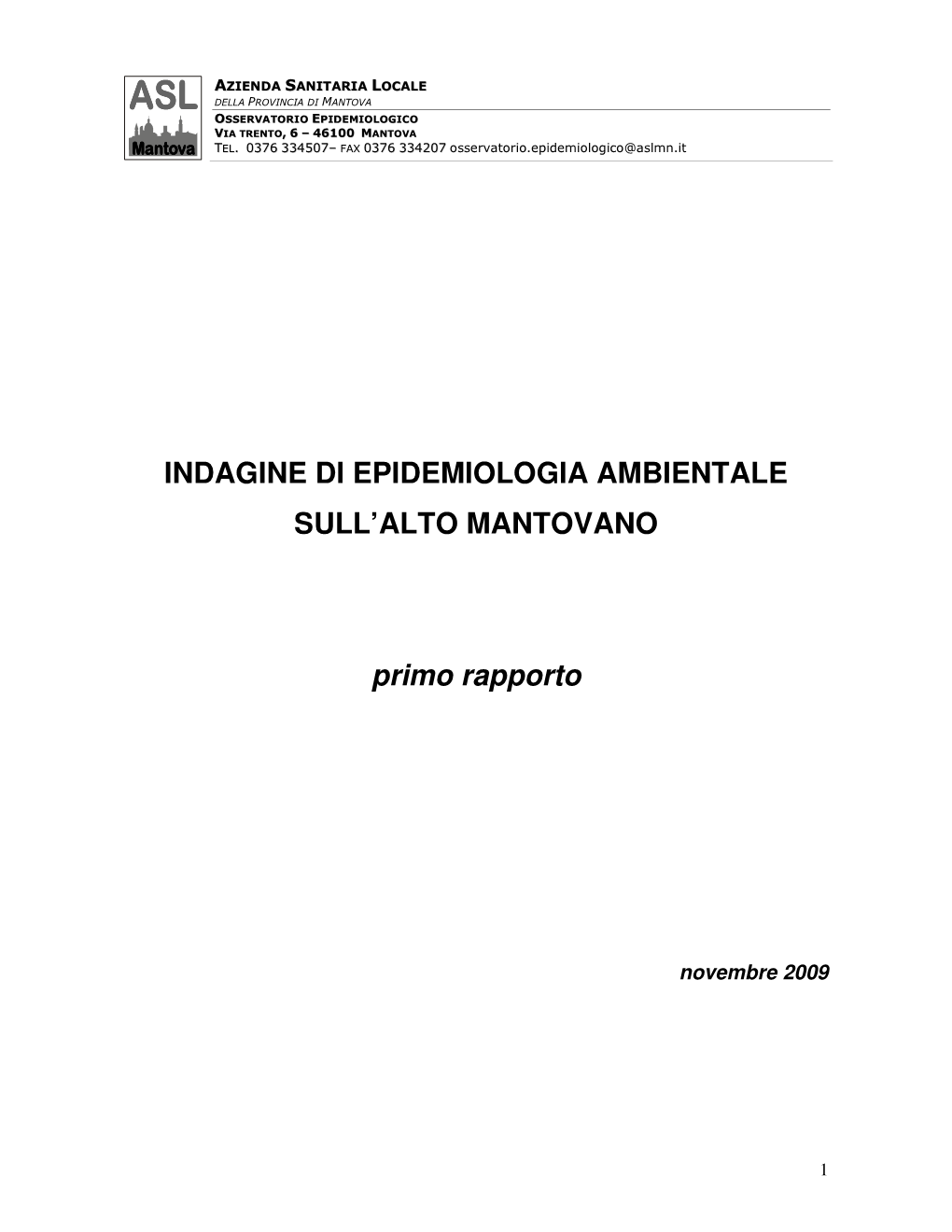 Indagine Di Epidemiologia Ambientale Sull'alto