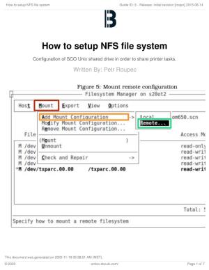 How to Setup NFS File System Guide ID: 3 - Release: Initial Revision [Major] 2015-08-14