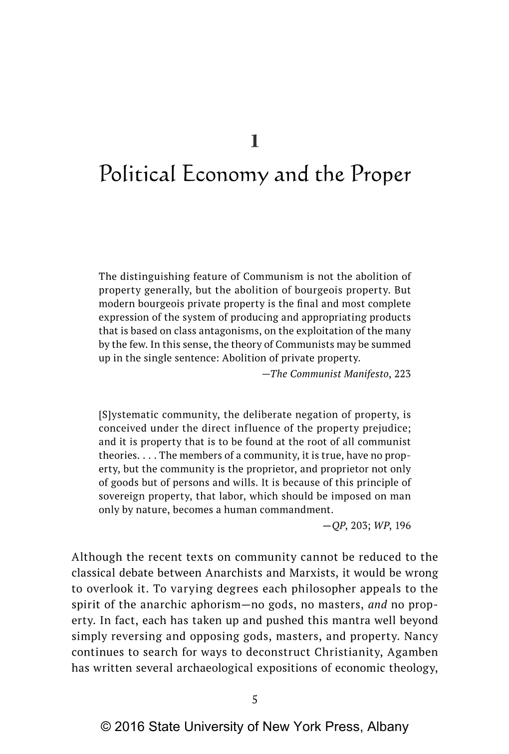 Political Economy and the Proper