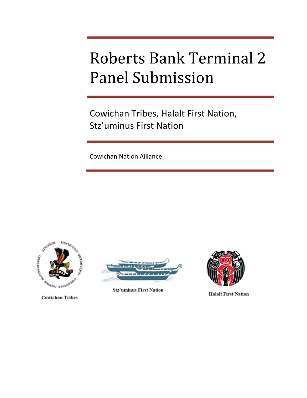 Roberts Bank Terminal 2 Panel Submission