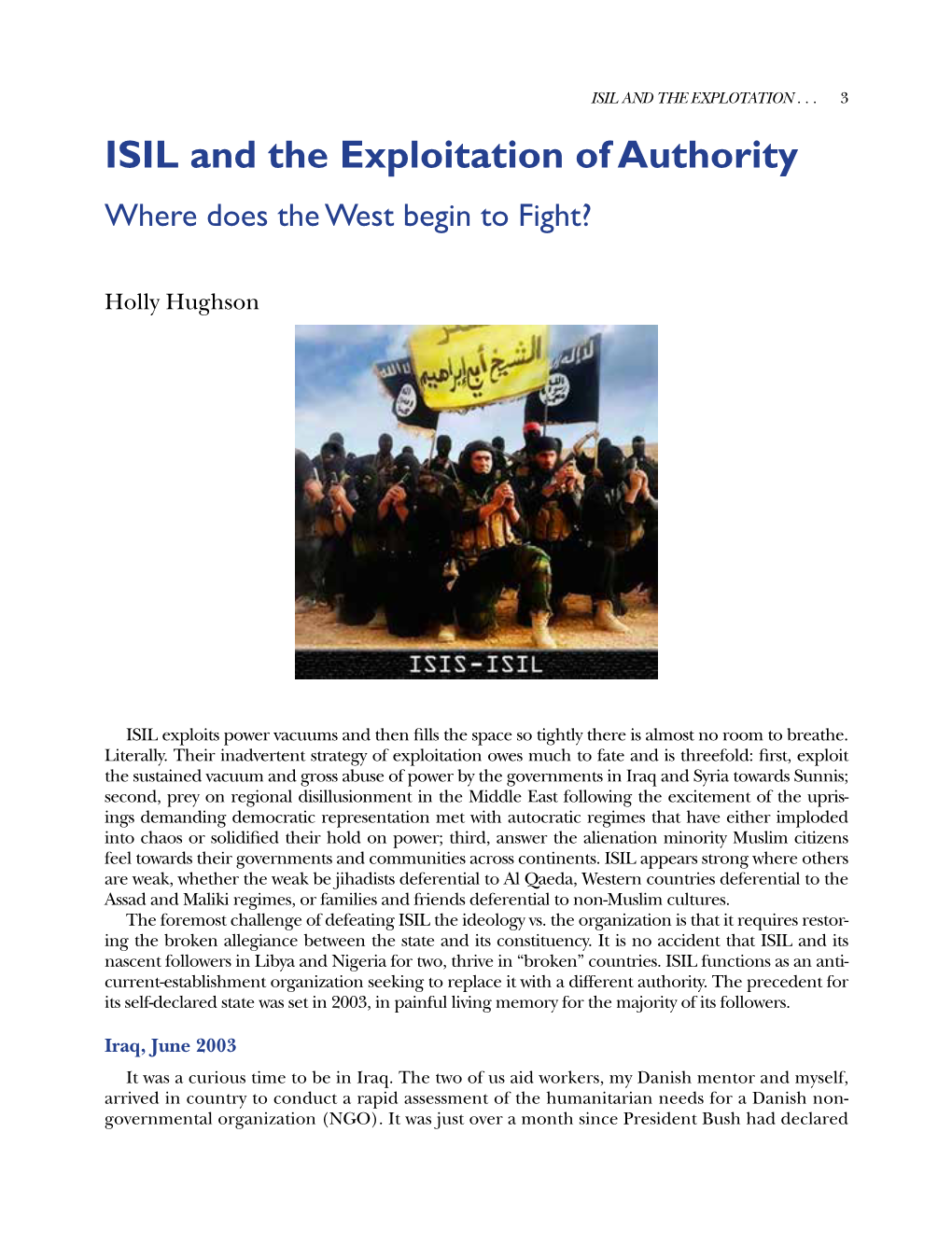ISIL and the Exploitation of Authority Where Does the West Begin to Fight?
