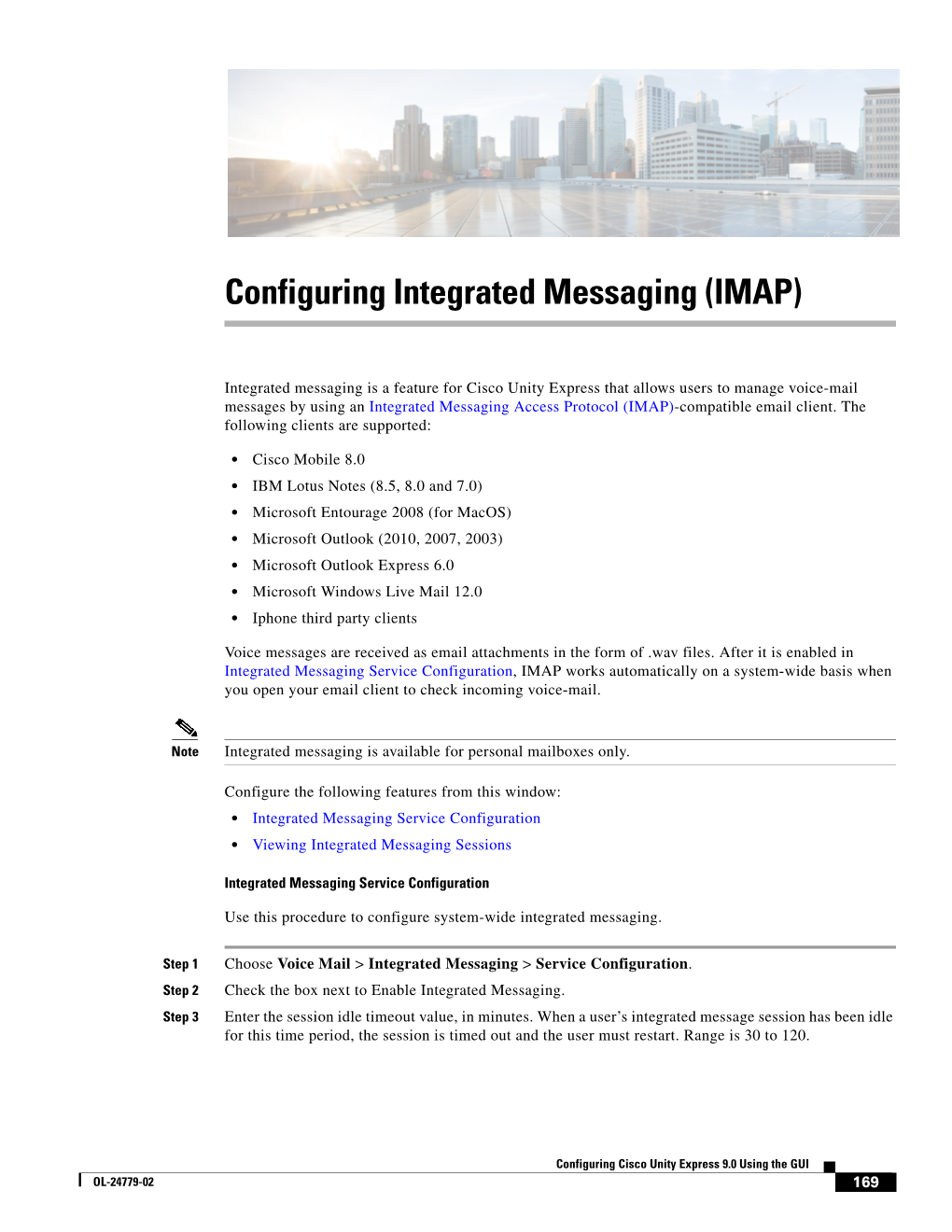 Configuring Integrated Messaging (IMAP)