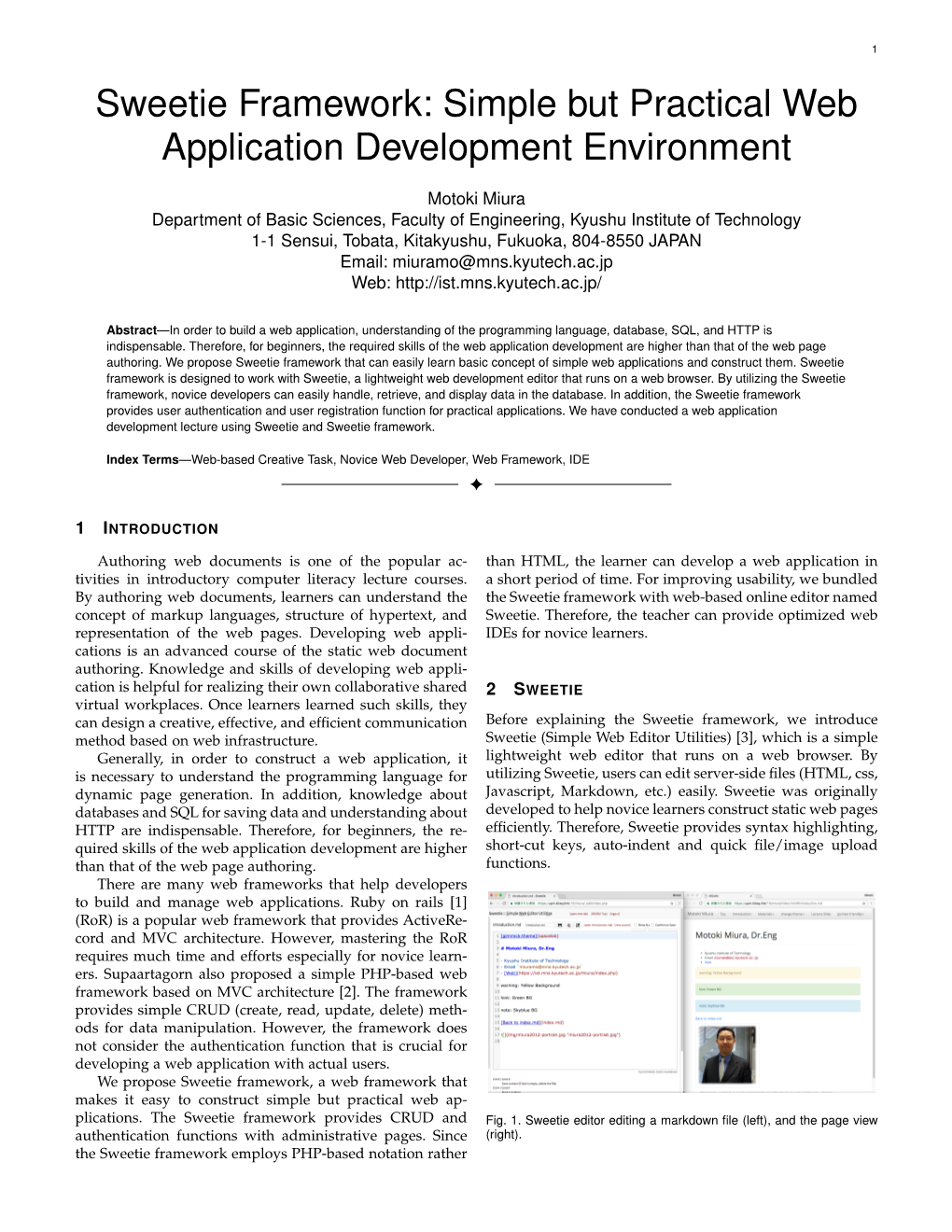 Sweetie Framework: Simple but Practical Web Application Development Environment