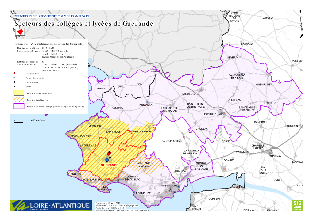 Secteurs Des Collèges Et Lycées De Guérande GUEMENE-PENFAO