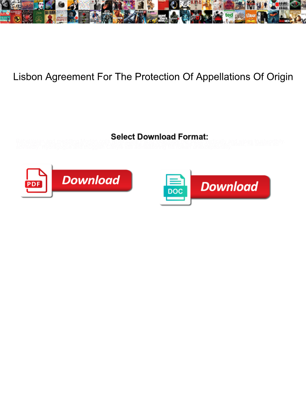 Lisbon Agreement for the Protection of Appellations of Origin