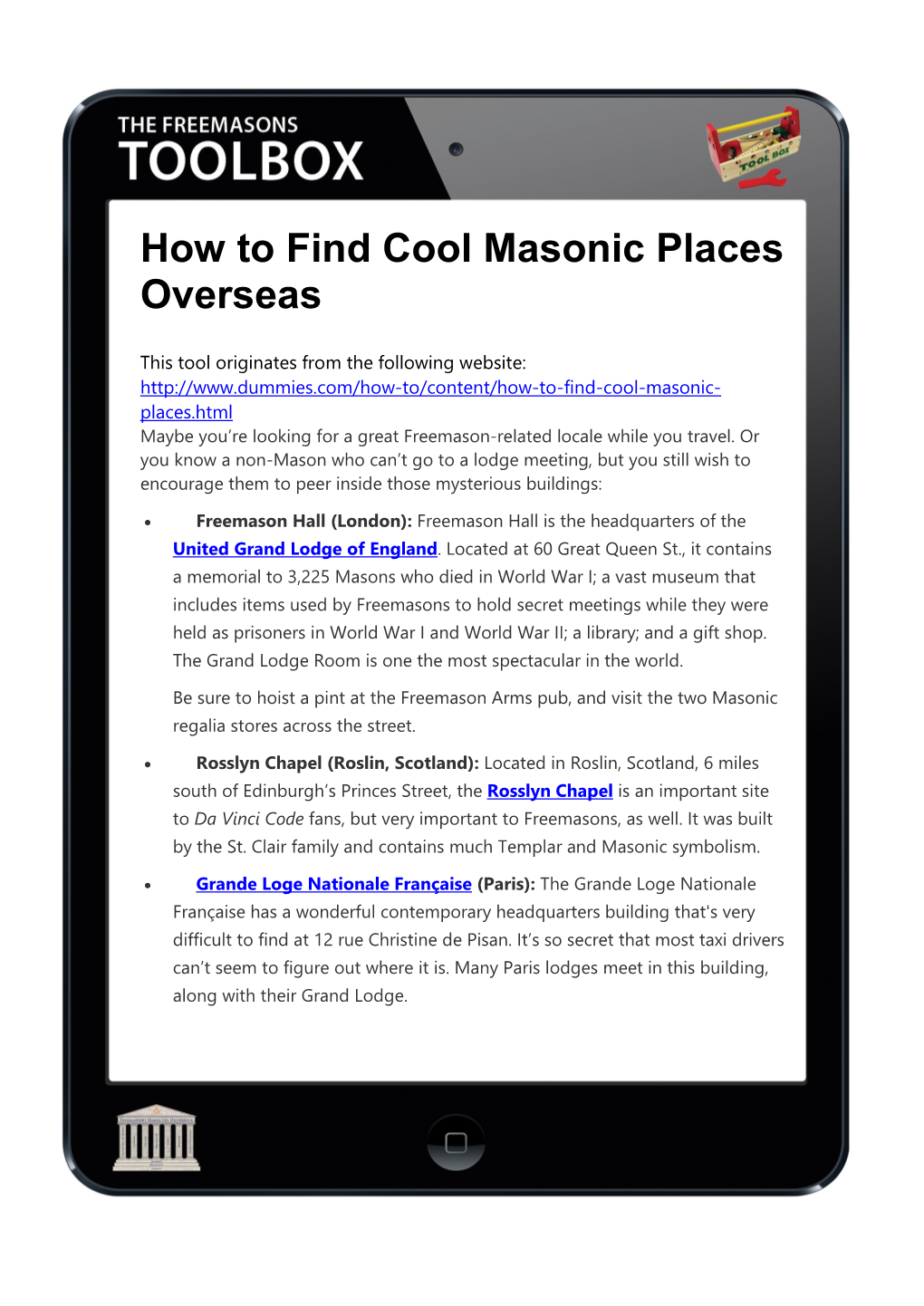 How to Find Cool Masonic Places Overseas