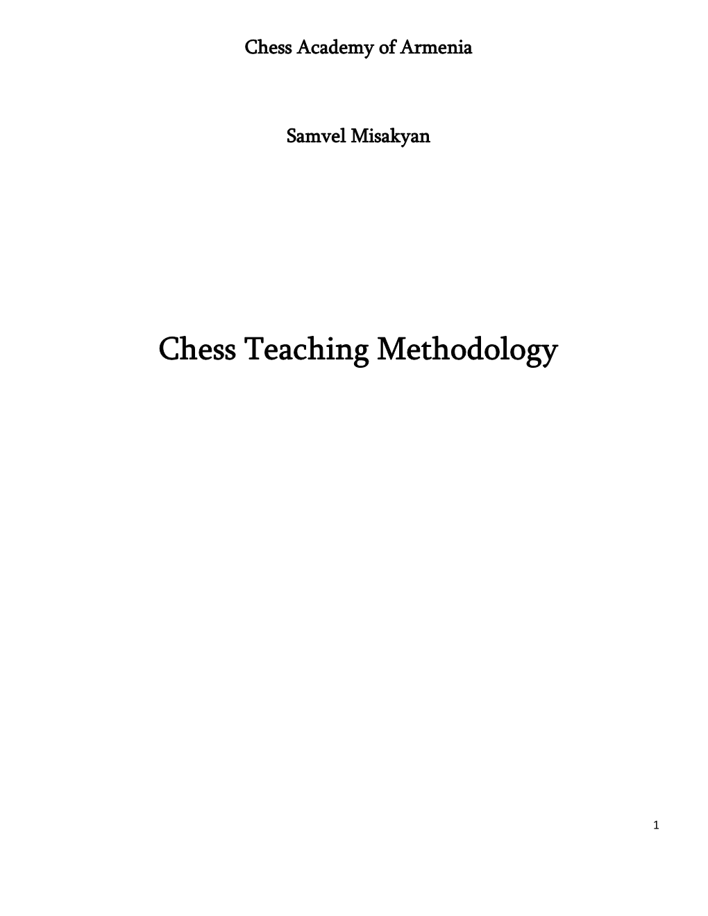 Chess Teaching Methodology