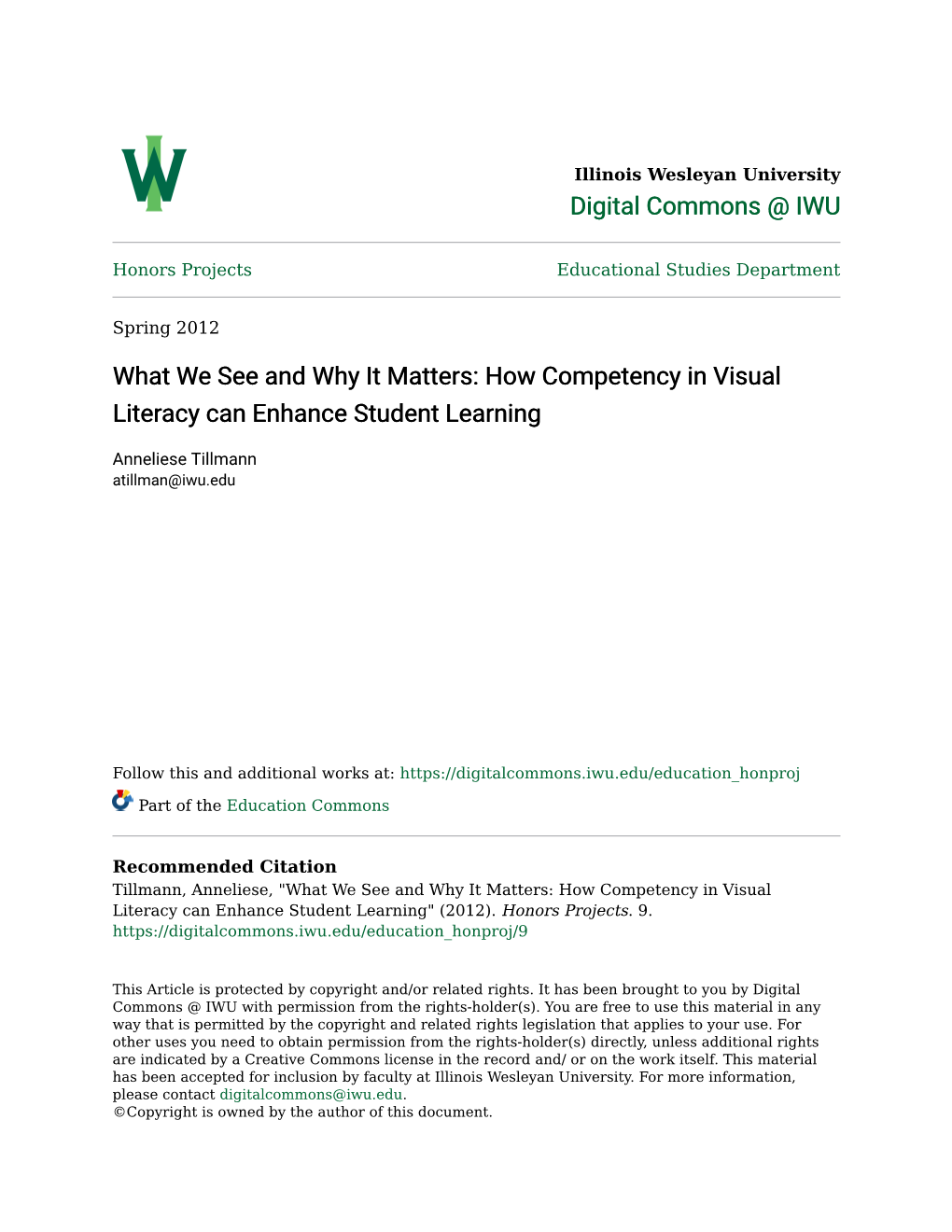 How Competency in Visual Literacy Can Enhance Student Learning